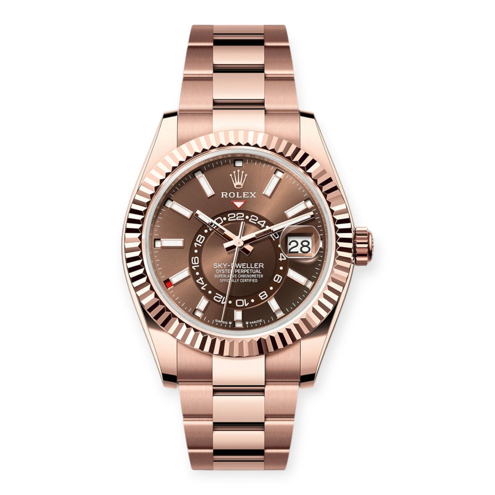 336935chio-Photoroom.jpg Rolex Everose Gold Sky-Dweller 336935 Chocolate Index Dial On a Oyster Bracelet - 图片 1