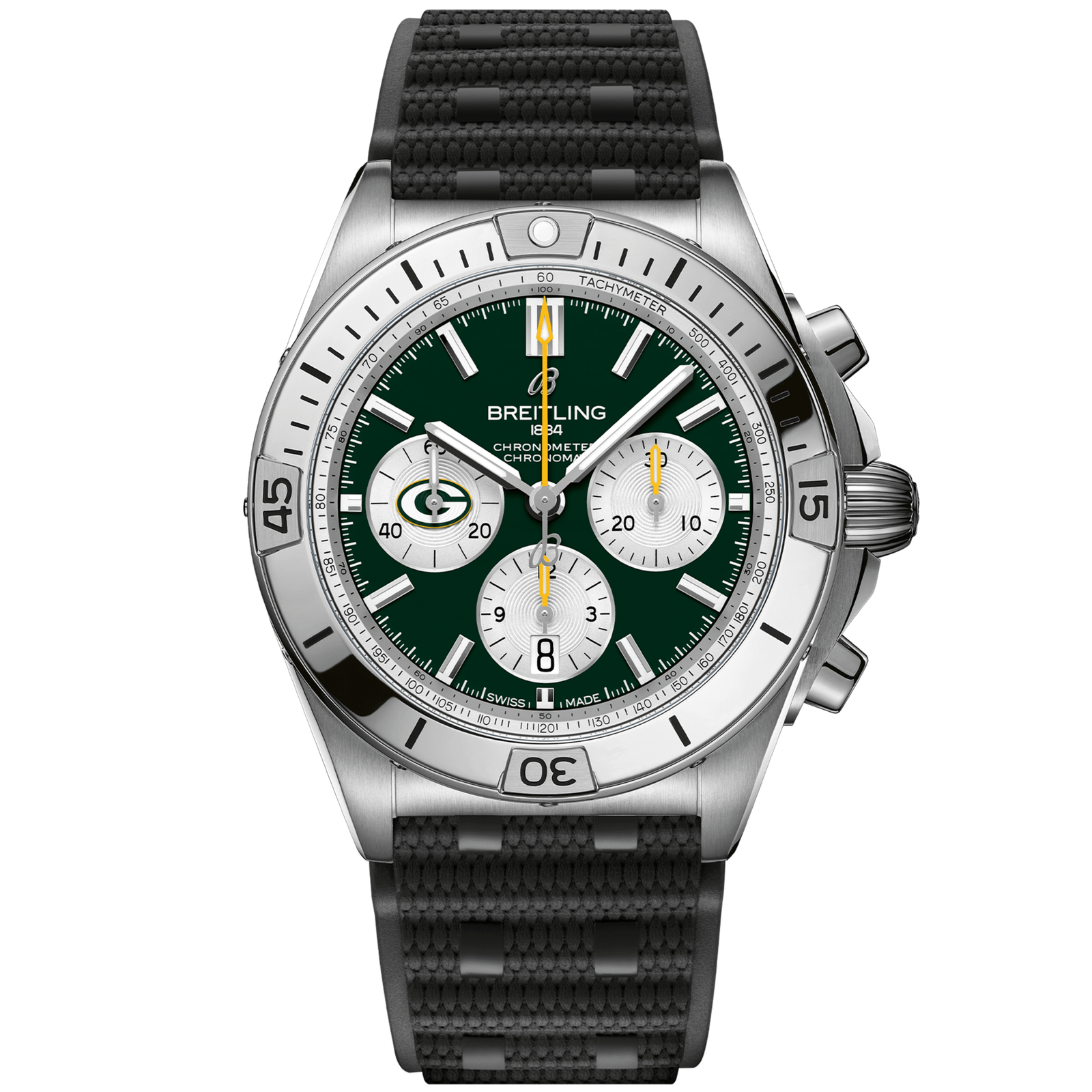 Chronomat_B0142_AB01342B1L1S1_RUBBER_GREEN_BAY_PACKERS_DIGITAL-scaled-1.png Chronomat B01 42 NFL Green Bay Packers Edition AB01342B1L1S1 - 图片 1
