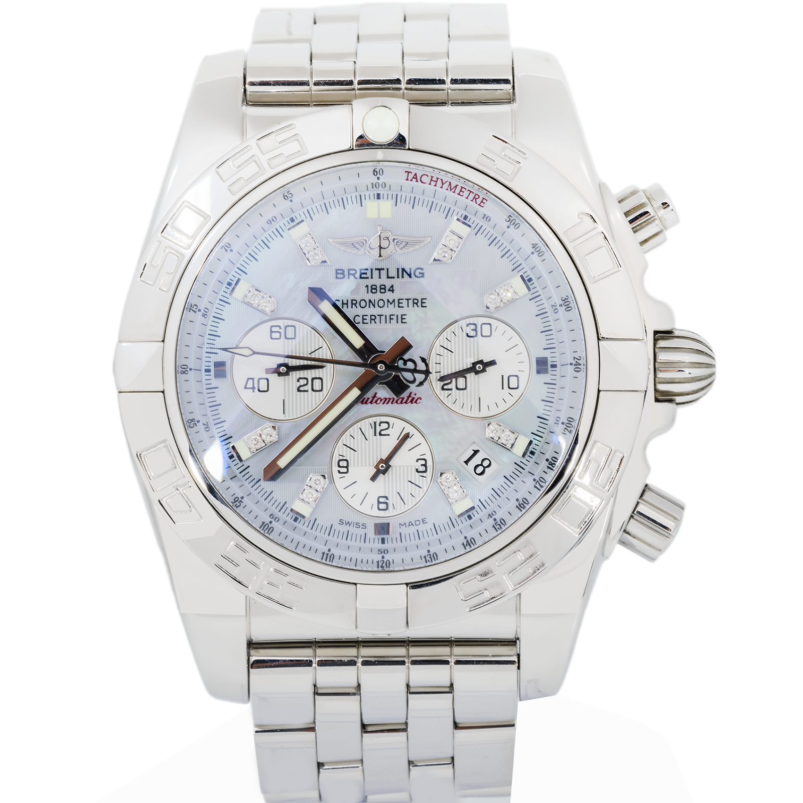 IMG_6189.png Breitling Chronomat 44 AB0110 – 44mm White Dial Automatic Chronograph - 图片 1