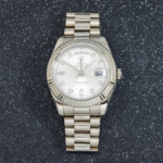 Rolex 18K White 41mm Gold Day-Date II with Silver Baguette and Diamond Dial, President Braclet - 图片 5