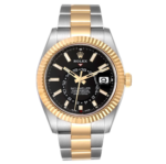 Rolex Sky Dweller Stainless Steel and Yellow Gold Jubilee Bracelet Black Dial 326933