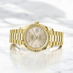 Rolex Yellow Gold Day-Date 40 Watch Silver Diagonal Motif Index Dial - President Bracelet 228238 - 图片 2