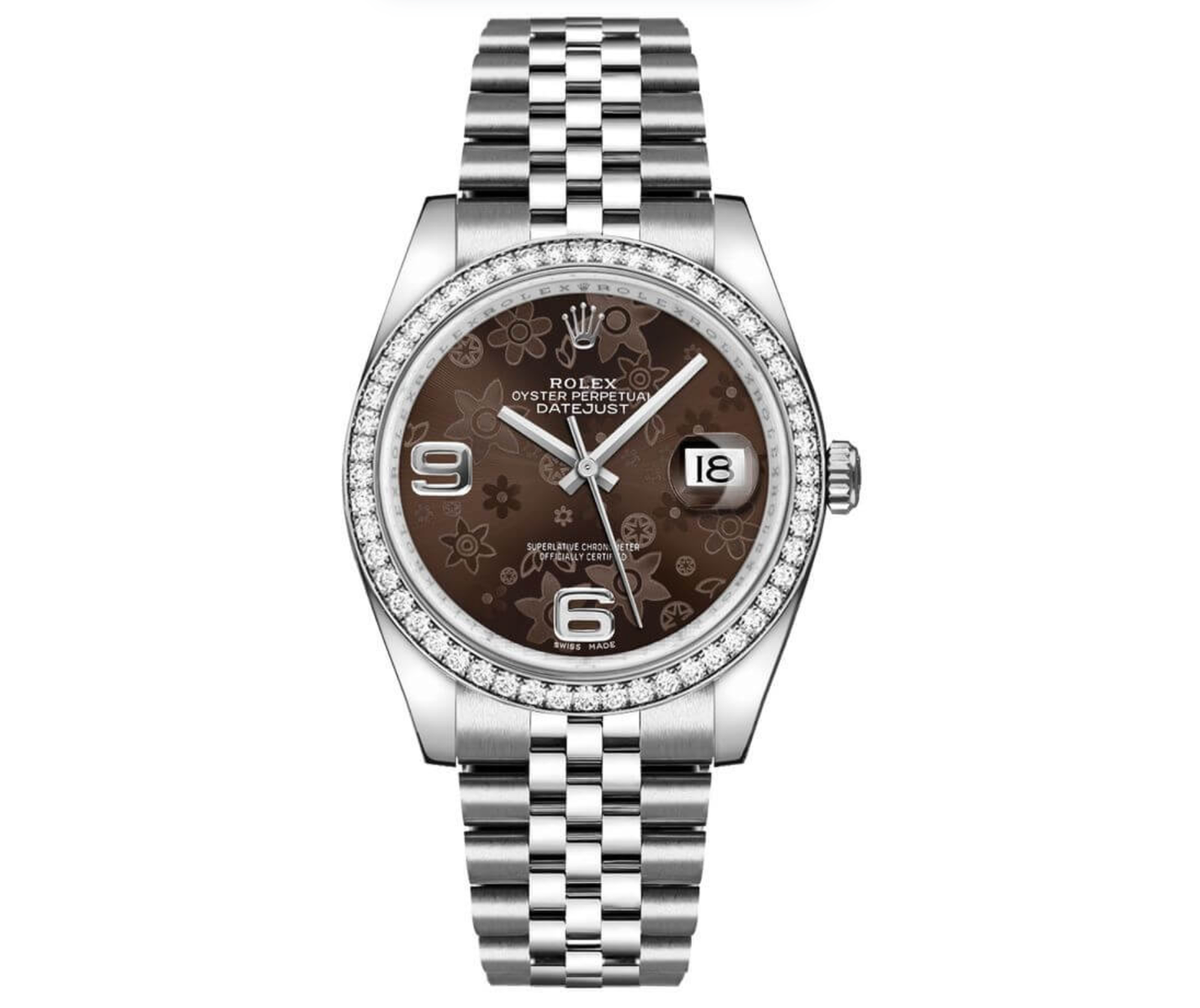 Screenshot2025-09-16at12.56.26PM.png Rolex Datejust 36mm – Bronze Floral Motif Dial with Diamond Bezel | Ref. 116244 - 图片 1