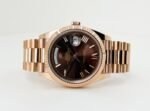 Rolex Day-Date 40 Rose Gold Chocolate Roman Dial & Fluted Bezel President Bracelet 228235 - - 图片 4
