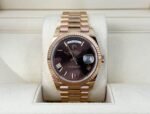 Rolex Day-Date 40 Rose Gold Chocolate Roman Dial & Fluted Bezel President Bracelet 228235 - - 图片 2