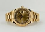 Rolex Day-Date 41 Yellow Gold Champagne Diamond Dial & Fluted Bezel President Bracelet - 218238 - 图片 4