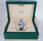 Rolex Day-Date 40 Platinum Ice Blue Diamond Dial & Smooth Bezel President Bracelet 228206 - - 图片 3