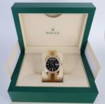 Rolex Day-Date 40 Yellow Gold Black Diamond Dial & Diamond Bezel President Bracelet 228348RBR - - 图片 3